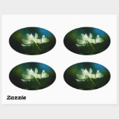 Apple Blossom - Twee bloemen Ovale Sticker (Vel)