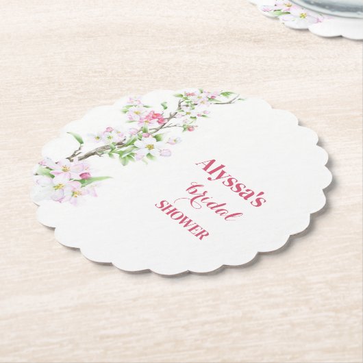 Apple Blossom Vrijgezellenfeest Gepersonaliseerd Kartonnen Onderzetters (Gekanteld)