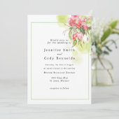 Apple Blossom Waterverf Pinks Garden Wedding Kaart (Staand voorkant)