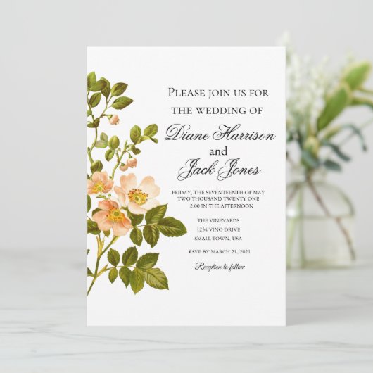 Apple Blossom Waterverf Stems Wedding Kaart (Staand voorkant)