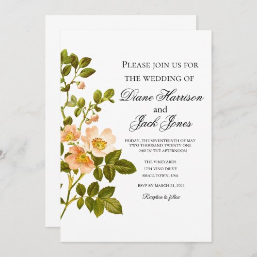 Apple Blossom Waterverf Stems Wedding Kaart (Voorkant / Achterkant)