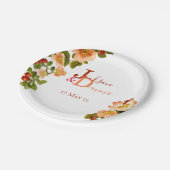 Apple Blossom Waterverf Stems Wedding Papieren Bordje (Gekanteld)