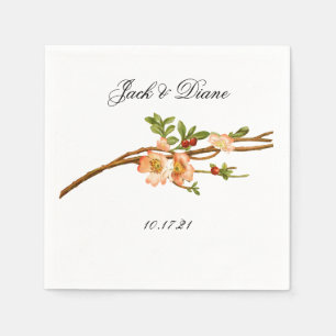Apple Blossom Waterverf Stems Wedding Servet