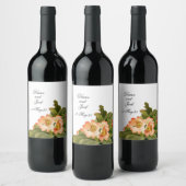 Apple Blossom Waterverf Stems Wedding Wijn Etiket (Flessen)