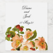 Apple Blossom Waterverf Stems Wedding Wijn Etiket (Enkel label)