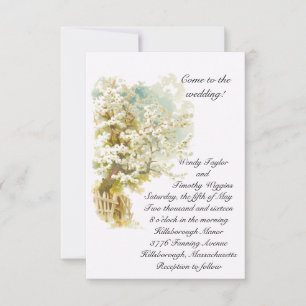 Apple Blossom Wedding Invitation Kaart
