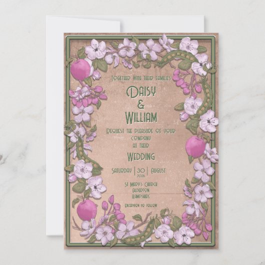 Apple blossom - Wedding Invitation Kaart (Voorkant)