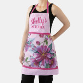 Apple Blossoms and Pink Polka Dots Apron Schort (Insitu)
