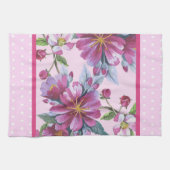 Apple Blossoms and Pink Polka Dots Kitchen Towel Theedoek (Horizontaal)