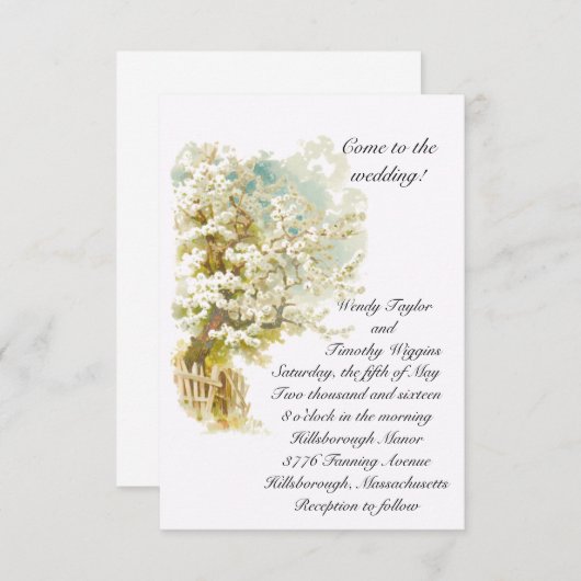 Apple Blossoms bruiloft uitnodiging (Voorkant / Achterkant)