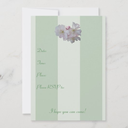 Apple Blossoms Feestuitnodiging Kaart (Achterkant)