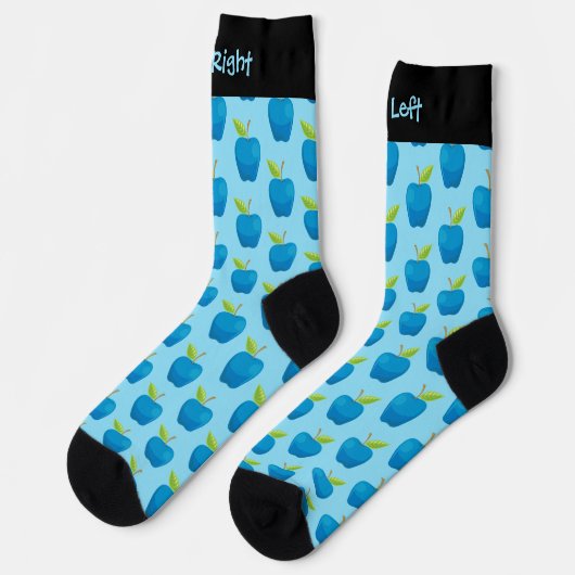 Apple Blue Pattern Socks Sokken (Links)