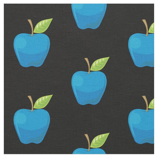 Apple Blue Pattern Stof (Close Up)