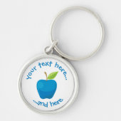 Apple Blue Sleutelhanger (Voorkant)