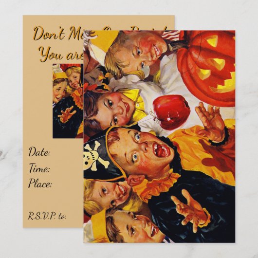 Apple Bobbing Gevaren - Grappige Halloween Decorat Kaart (Voorkant / Achterkant)