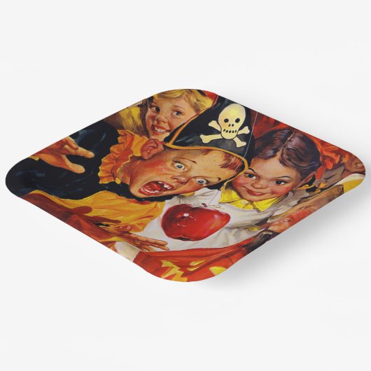 Apple Bobbing Gevaren | Grappige Kinder | Hallowee Papieren Bordje (Gebogen)