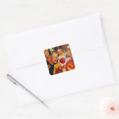 Apple Bobbing Gevaren | Retro Halloween Vierkante Sticker (Envelop)