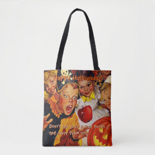 Apple Bobbing Gevaren zoetekauw Halloween Tote Bag
