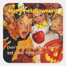Apple Bobbing Gevaren | zoetekauw | Halloween Vierkante Sticker