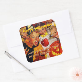 Apple Bobbing Gevaren | zoetekauw | Halloween Vierkante Sticker