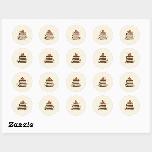Apple Boek Stapel Ronde Sticker (Vel)
