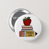 Apple, Boeken, Potcil Teachers Rock Ronde Button 5,7 Cm (Voorkant /achterkant)