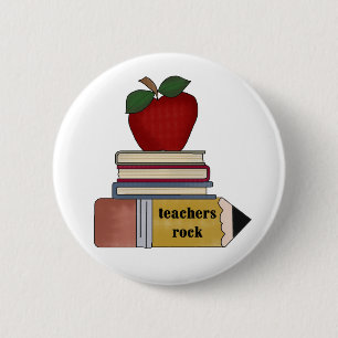 Apple, Boeken, Potcil Teachers Rock Ronde Button 5,7 Cm