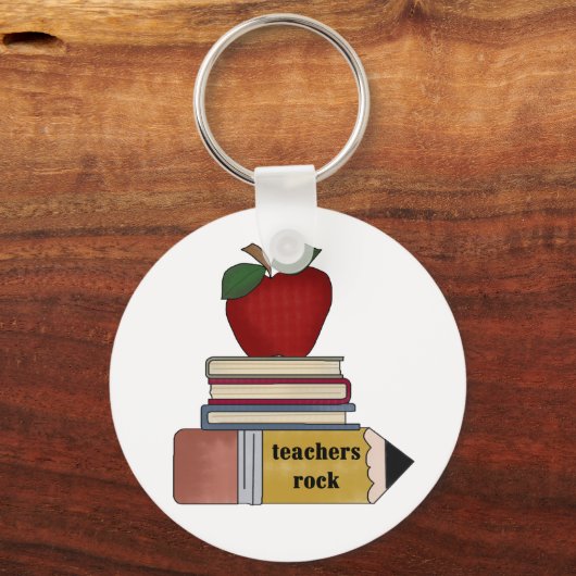Apple, Boeken, Potcil Teachers Rock Sleutelhanger (Voorkant)