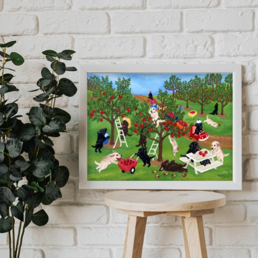 Apple Boerderij Labradors Artwork Poster