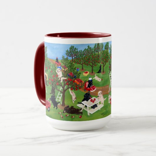 Apple Boerderij Labradors Mok (Voorkant links)