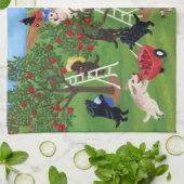 Apple Boerderij Labradors schilderen Theedoek (Gevouwen)
