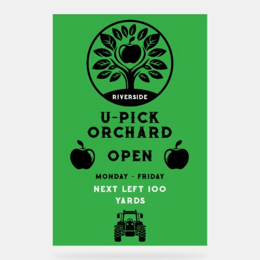 Apple Boerderij U- Pick Promotie Acryl Bord (Voorkant)