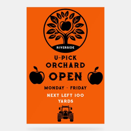 Apple Boerderij U- Pick Promotie Acryl Bord (Voorkant)