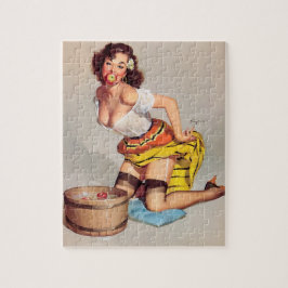  Apple-boksen met een klein meisje Legpuzzel