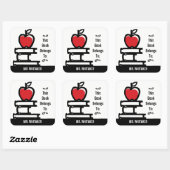 Apple Book Bord Naam toevoegen Vierkante Sticker (Vel)