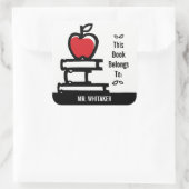 Apple Book Bord Naam toevoegen Vierkante Sticker (Tas)
