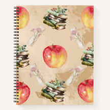 Apple & Book Pattern – Gezellige Herfst Vibe