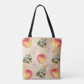  Apple & Book Pattern – Gezellige Herfst Vibe Tote Bag (Achterkant)
