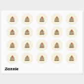 Apple Book Stack Round Sticker (Vel)