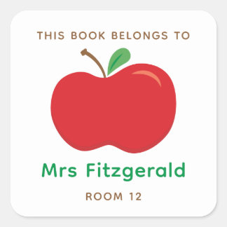Apple Bookplate Sticker voor docenten gepersonalis