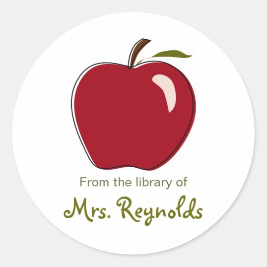 Apple Bookplates Ronde Sticker (Voorkant)