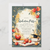 Apple Books Teacher Graduation Party Uitnodigen Kaart (Voorkant)