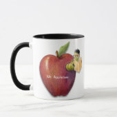 Apple Bookworm Naam of Bericht Mok (Links)