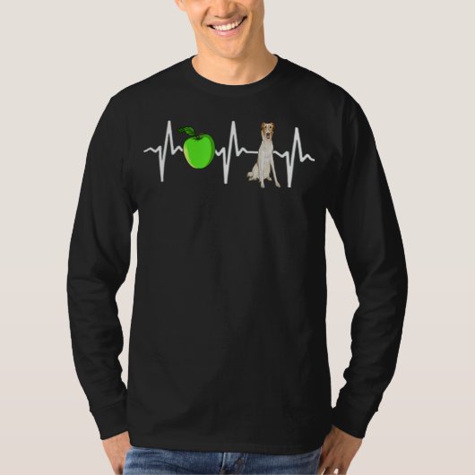 Apple Borzoi hartslag hond T-shirt (Voorkant)