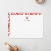 Apple Briefpapier lerarennaam Notitiekaartje (Voorkant / Achterkant in situ)