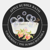 Apple Bubble Bath-label Ronde Sticker (Voorkant)