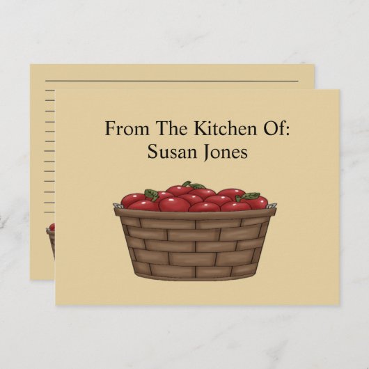 Apple Bushel Basket Recipcard Briefkaart (Voorkant / Achterkant)