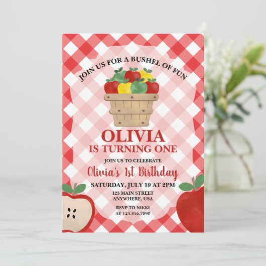 Apple Bushel van 1 februari Uitnodiging (Staand voorkant)