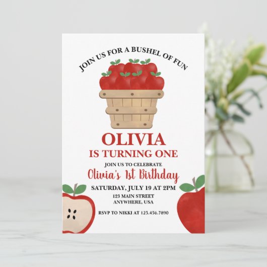 Apple Bushel van 1 februari Uitnodiging (Staand voorkant)