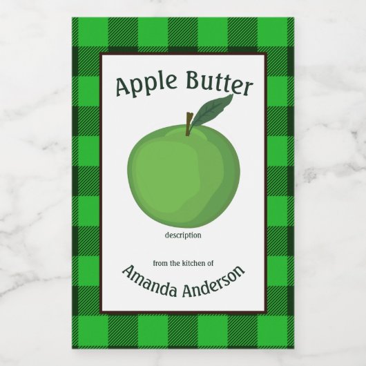 Apple Butter Candebeert Pset GV Food Label Voedselcontainer Etiket (Enkel label)